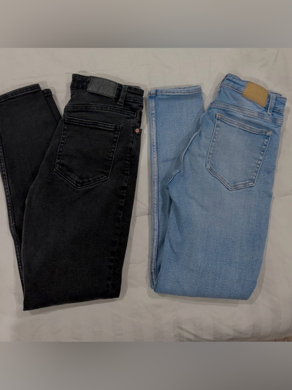 Zara Women’s High-Rise Slim Jeans - Black and Light Blue